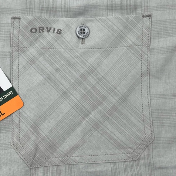 Orvis Classic Collection Shirt XXL Gray Plaid Button Up Short Sleeve Outdoor Men - Picture 8 of 14